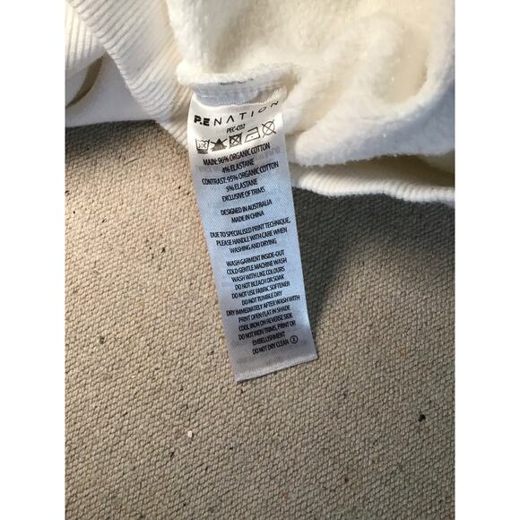 P. E Nation Women Sweatshirt Sz. XS  Cream/ Gold EUC Sporty Casual Comfortable - Picture 7 of 14